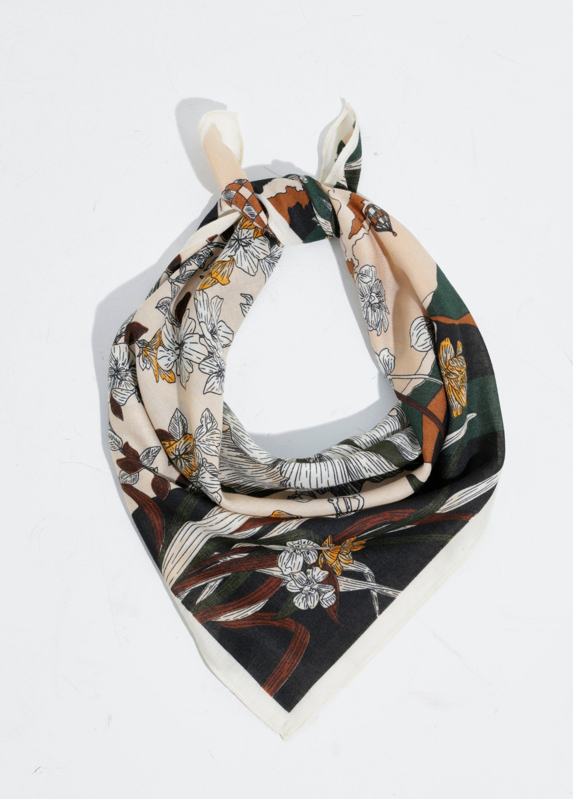 Square_scarf,_Osaka_flower_design_Beige_and_brown_FA1_slim