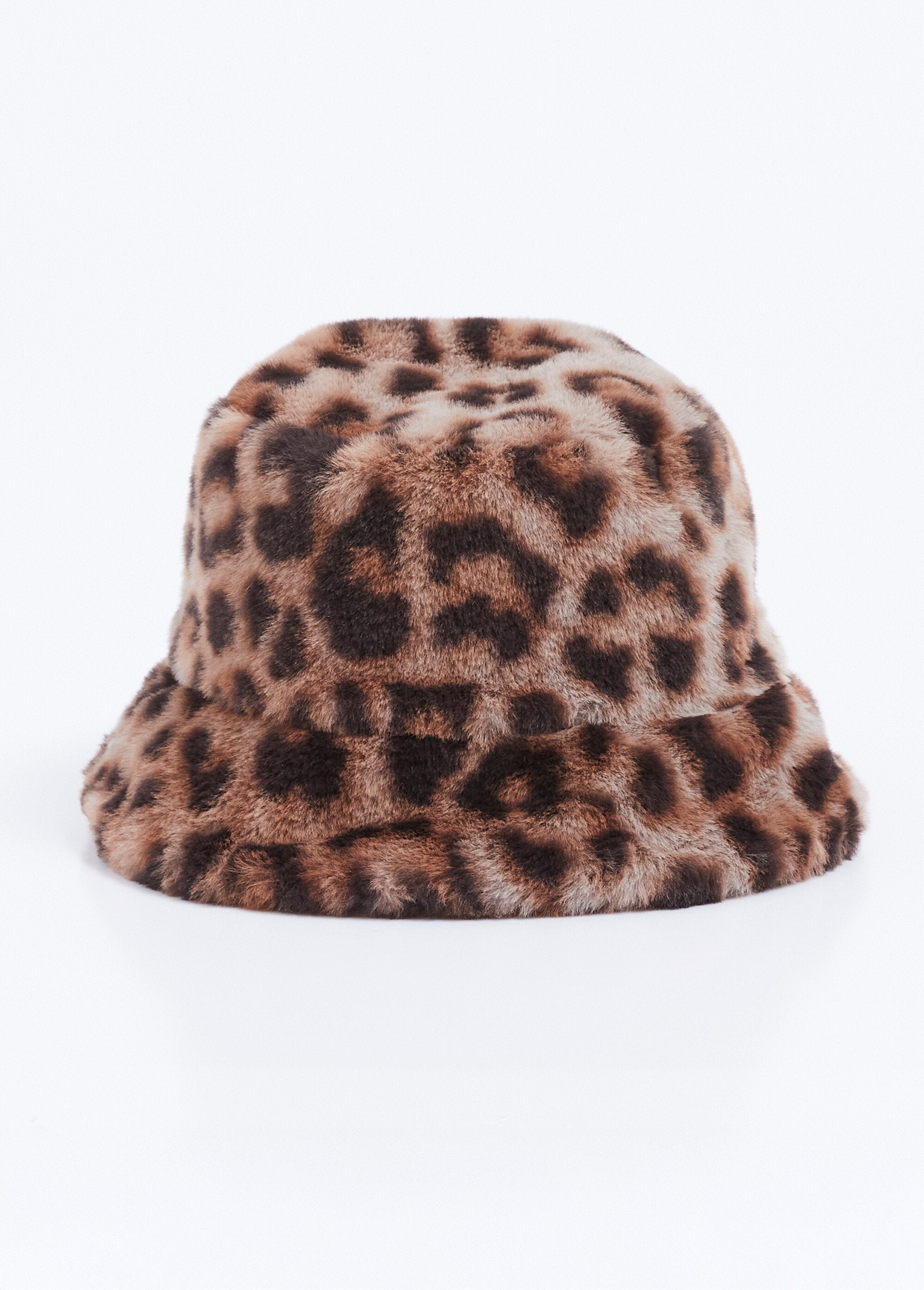 Faux_fur_bucket_hat_Brown_print_FA1_slim