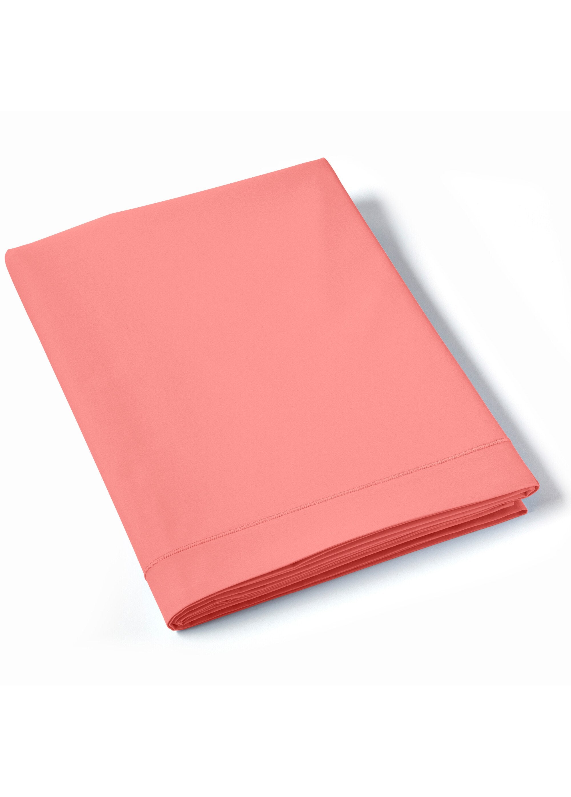 REPOS_plain_cotton_percale_flat_sheet_Coral_orange_FA1_slim