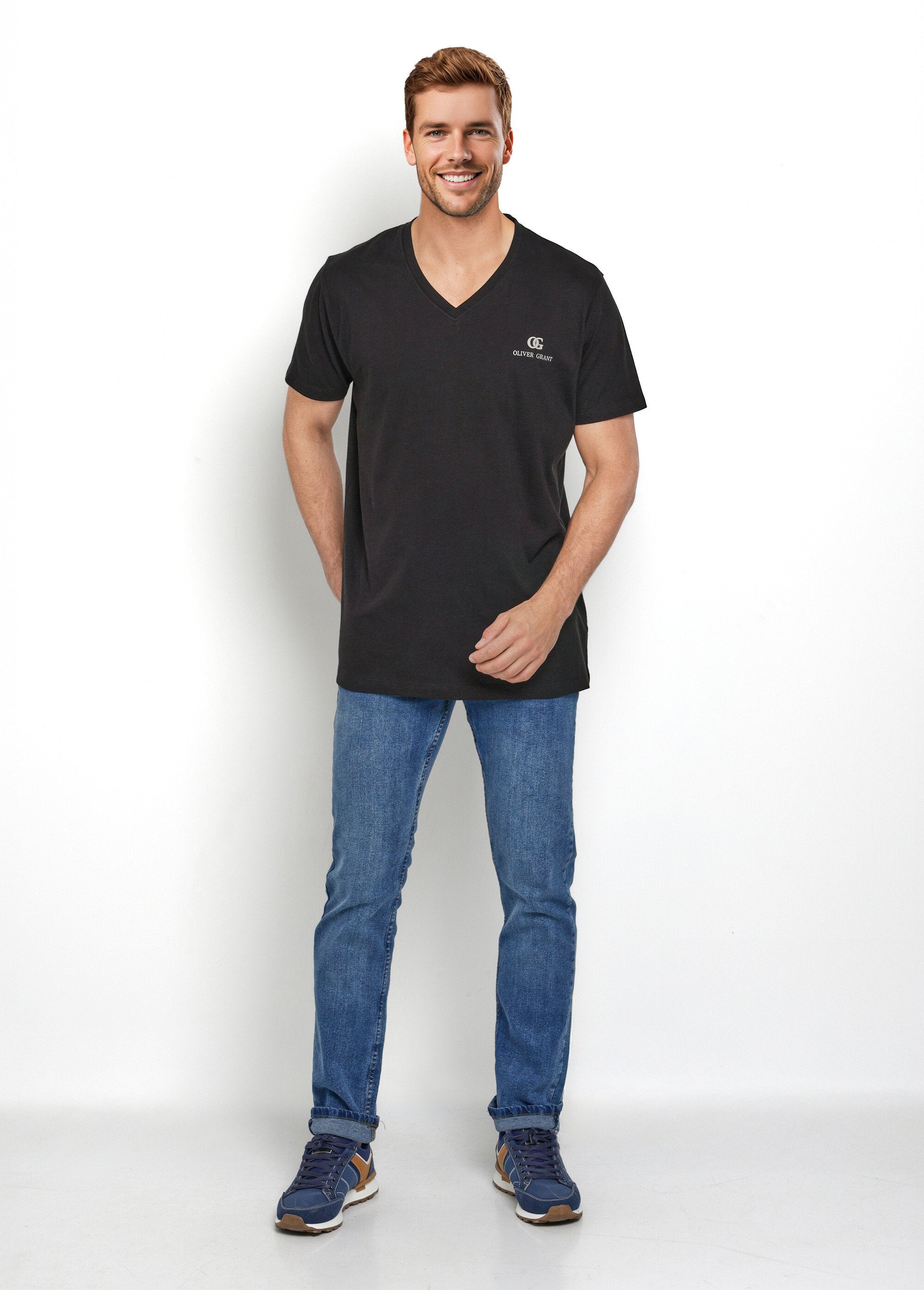 Dark_V-neck_short-sleeved_t-shirts_Black_SF1_slim