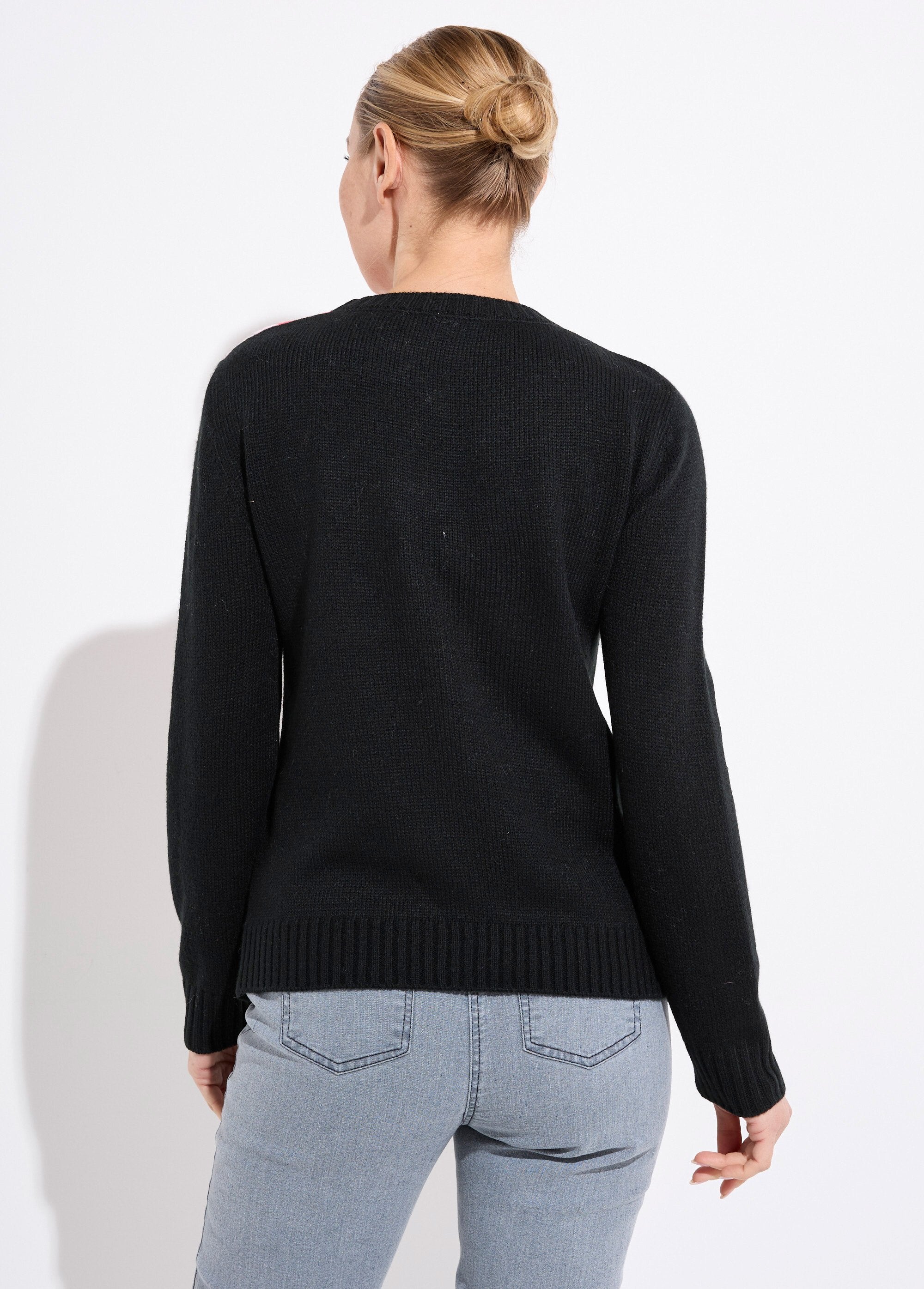 Warm_graphic_jacquard_round_neck_sweater_Black_and_pink_DO1_slim