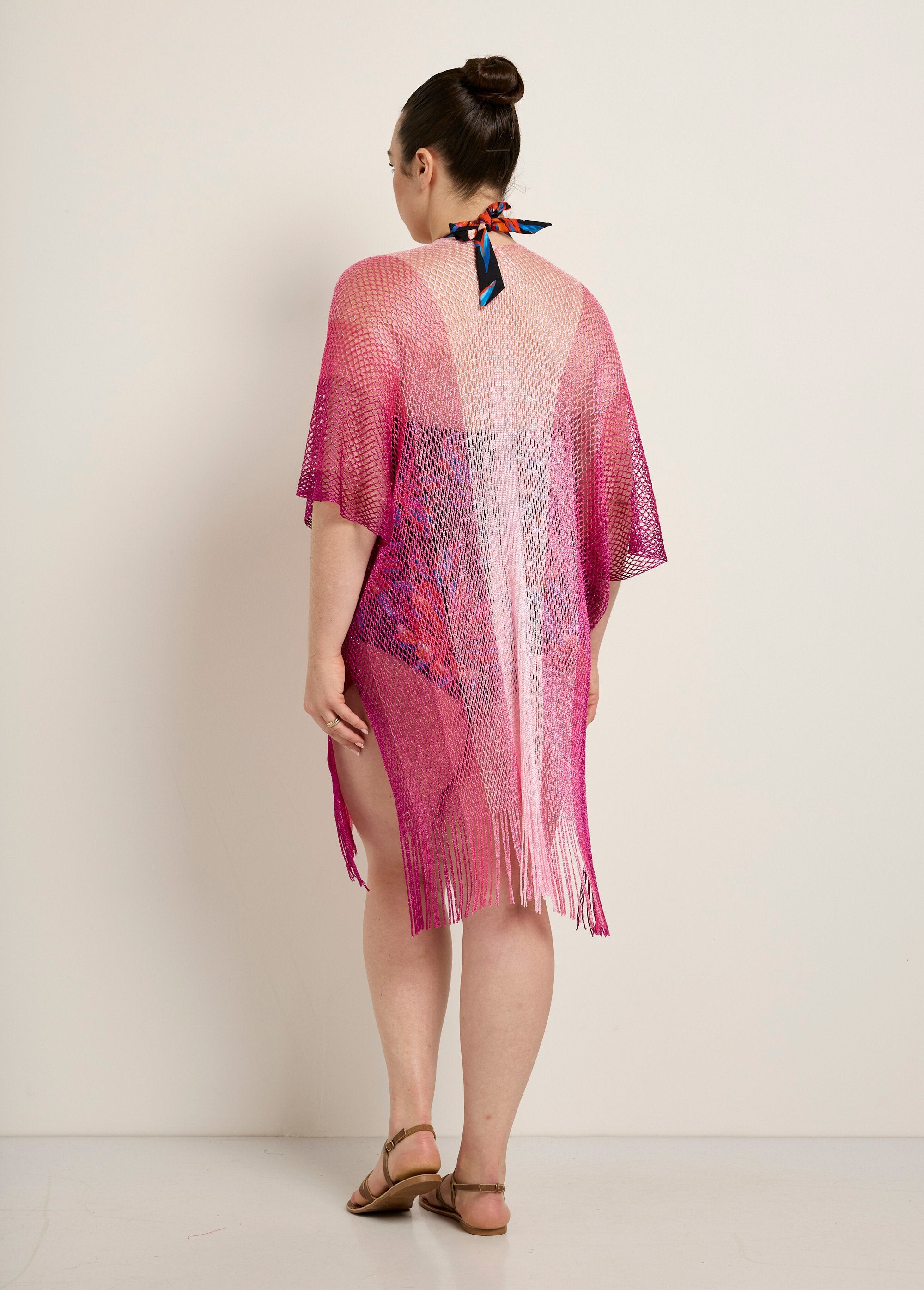 Multicolored_mesh_beach_dress_Fuchsia_DO1_curvy