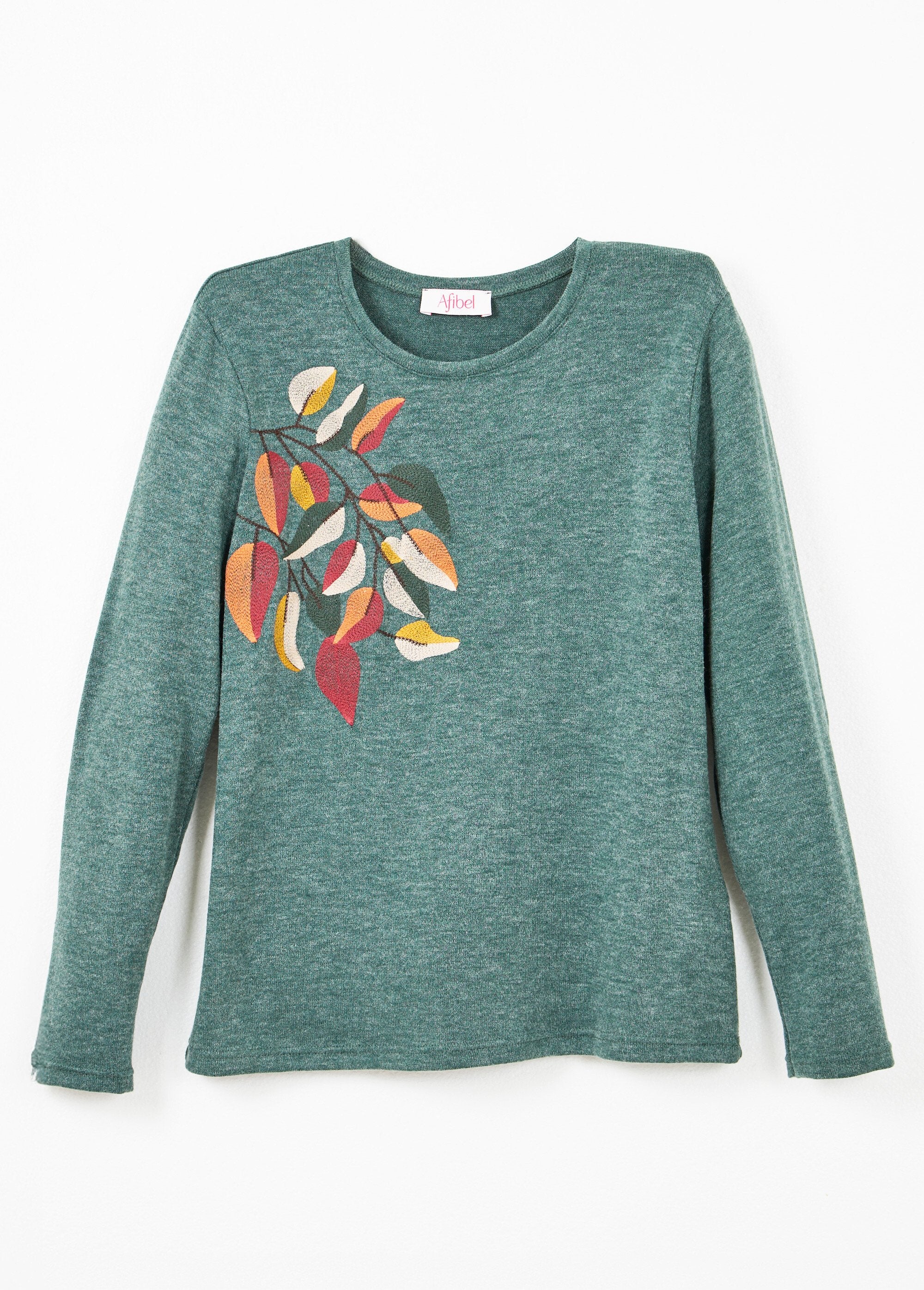 Plain_embroidered_round_neck_long_sleeve_T-shirt_Green_AP1_slim