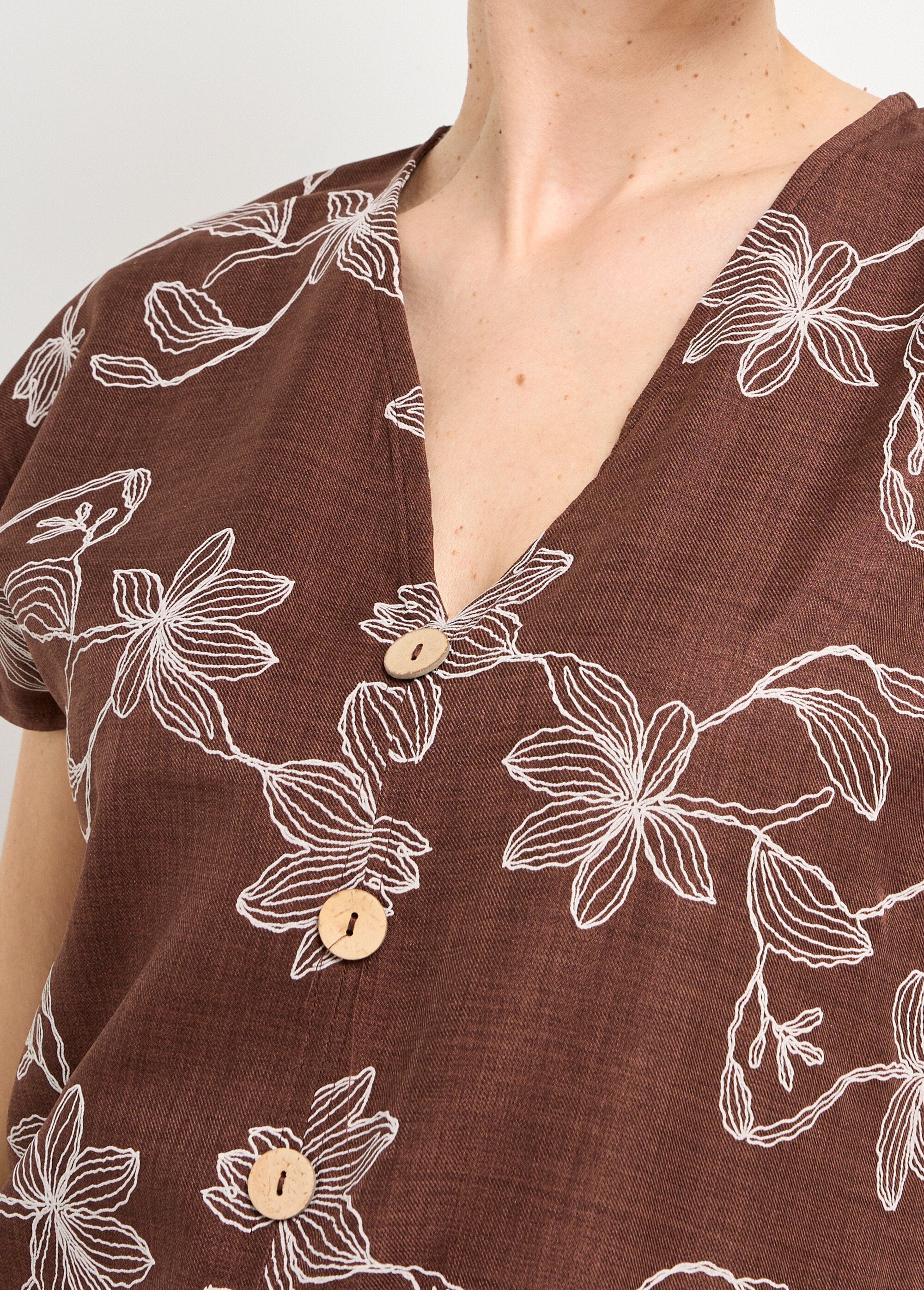 Tunic_with_floral_screen_prints,_tie_closure_Chocolate_DE1_slim