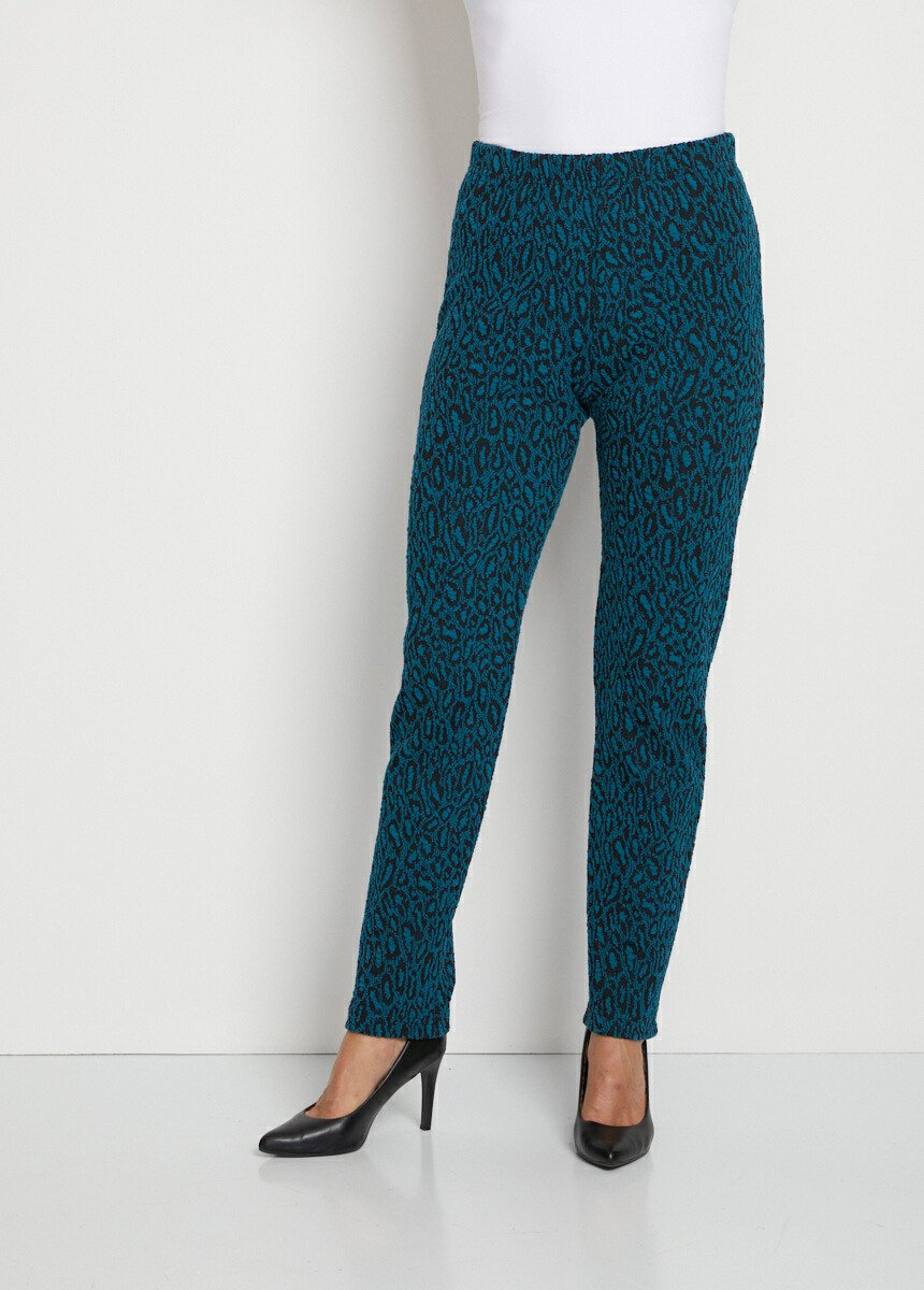 Stretch_jersey_elasticated_waist_leggings_Lagoon_and_black_jacquard_FA1_slim