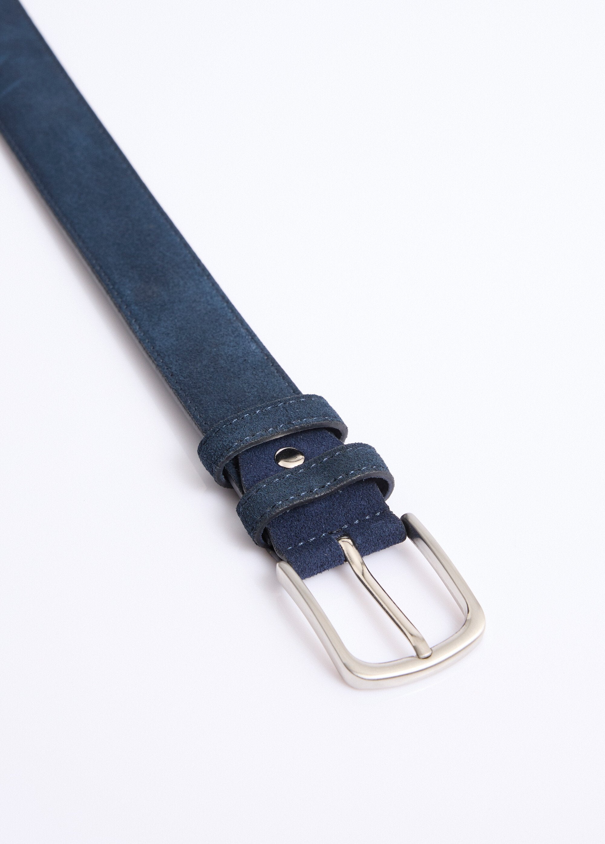 Suede_leather_belt_and_metal_buckle_Navy_blue_DE2_slim