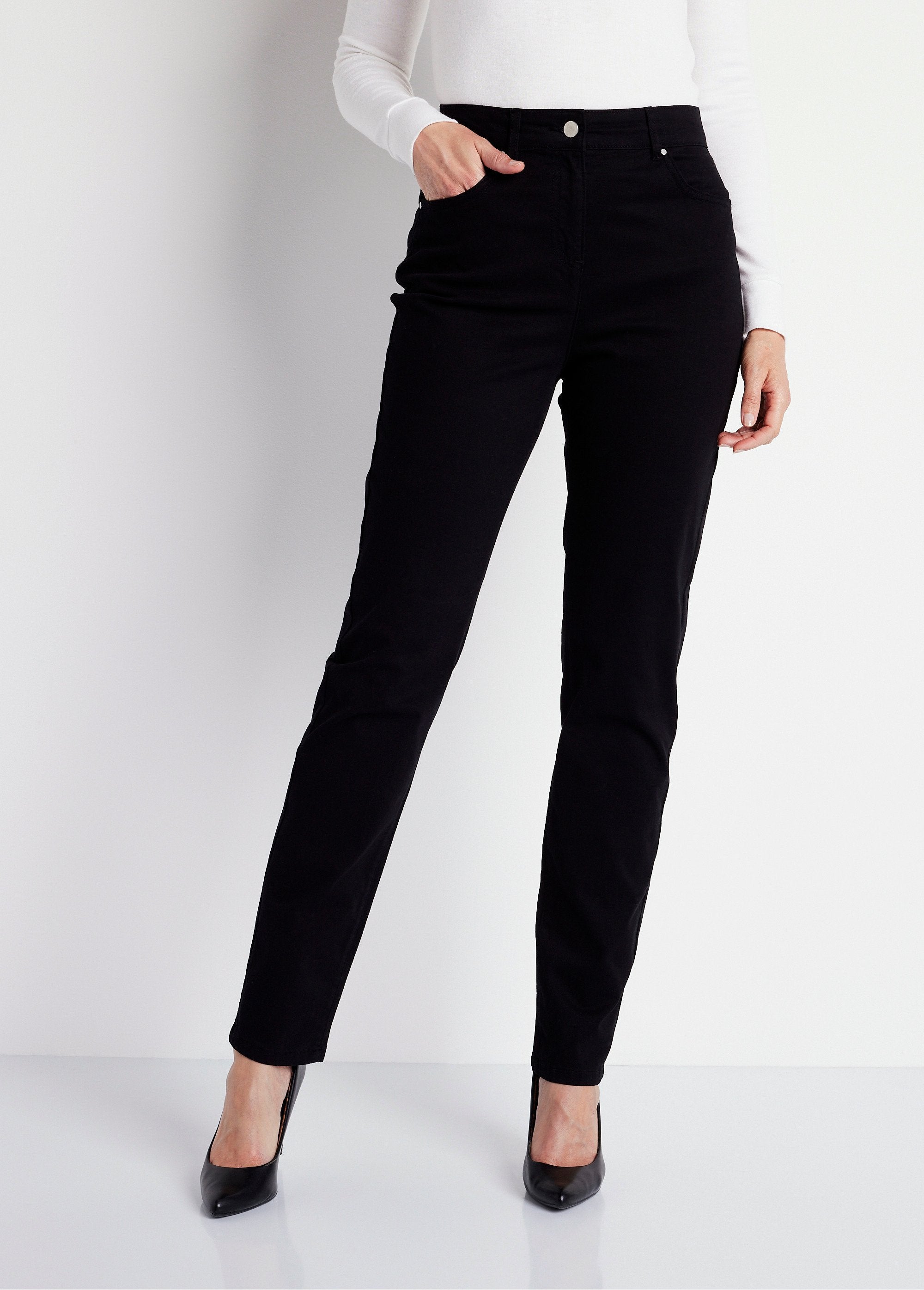 Stretch_cotton_5-pocket_straight_pants_Black_FA1_slim