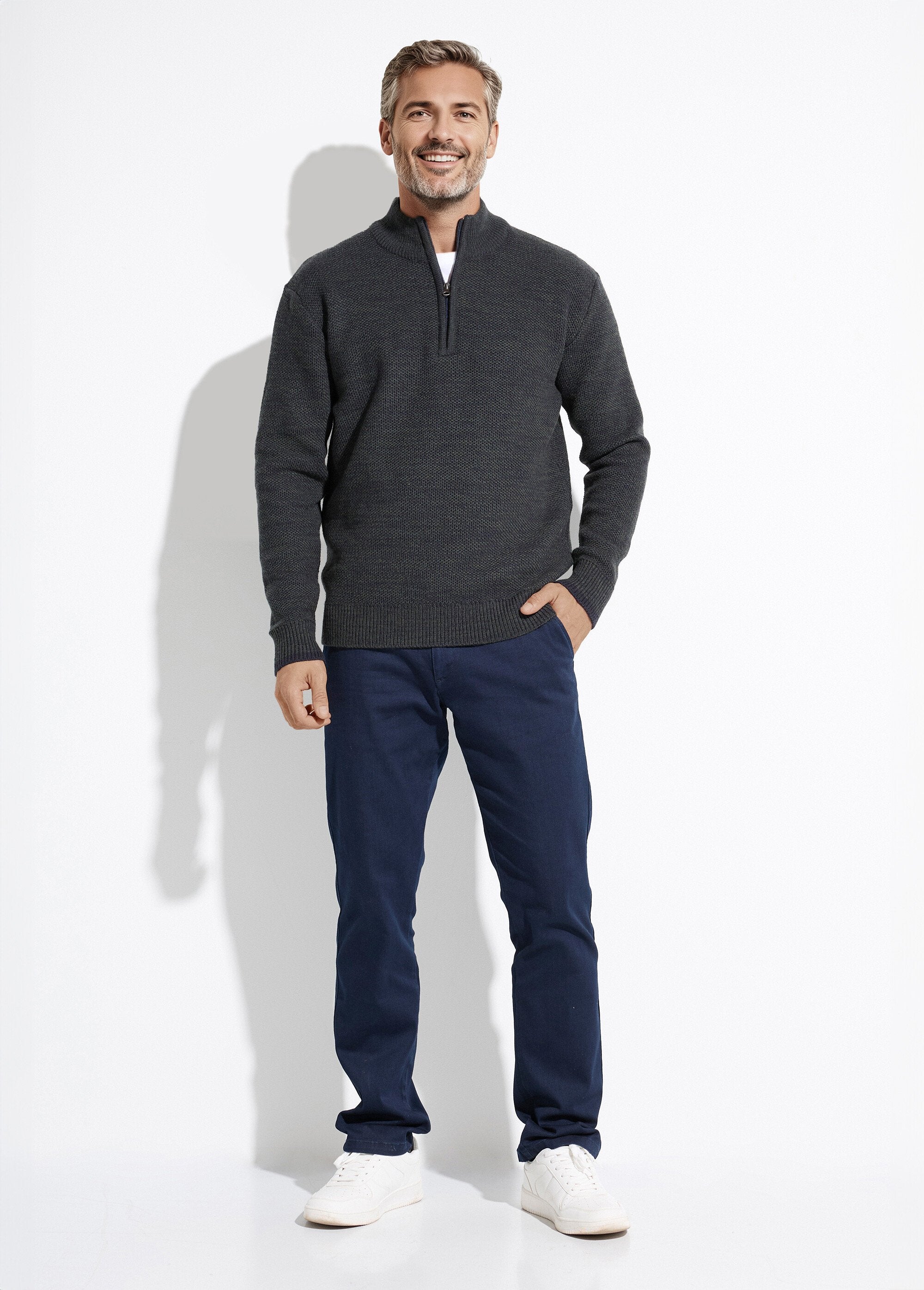 High-neck_zipped_sweater_in_heathered_wool_knit_Green_SF1_slim