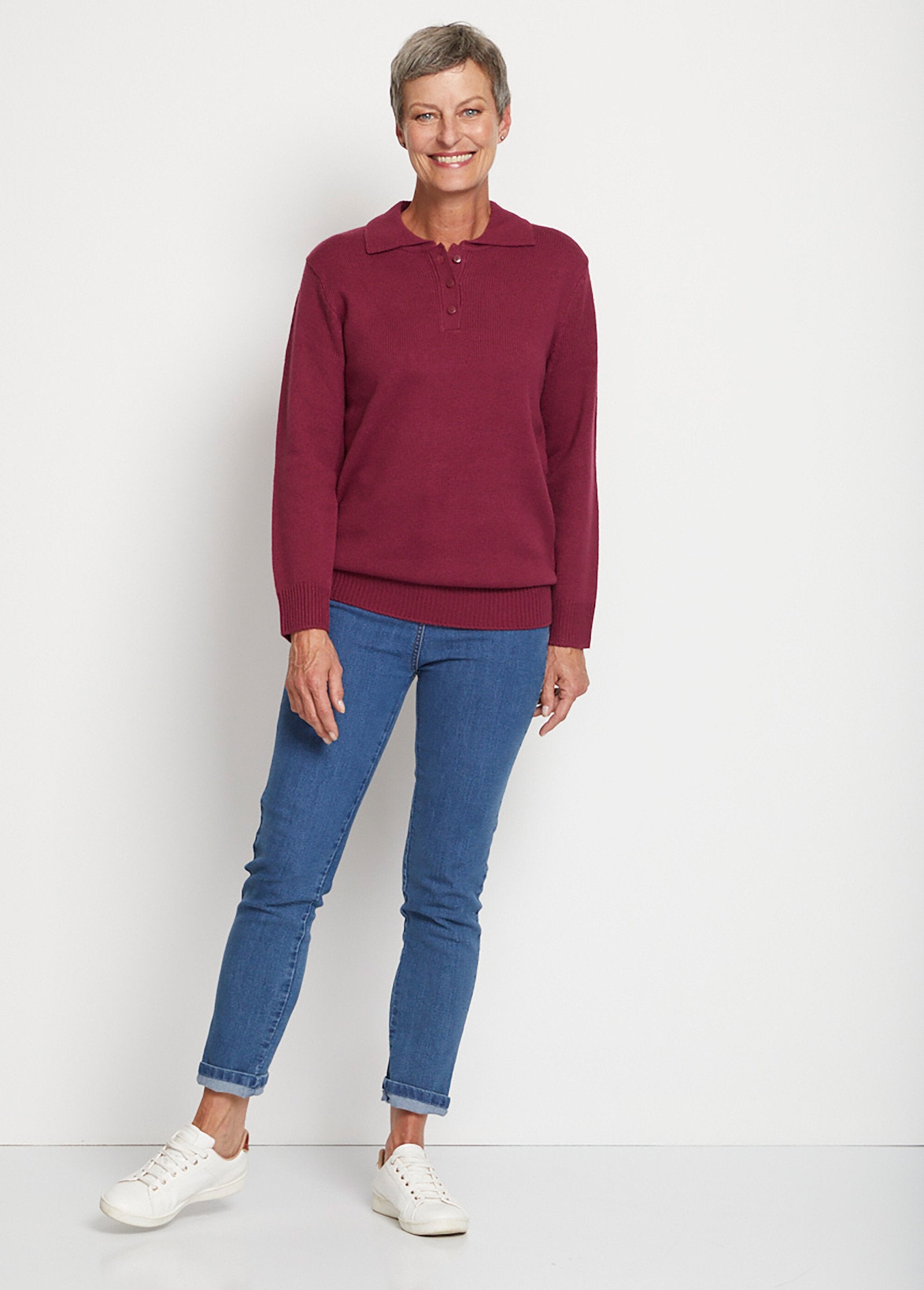 Thick_knit_polo_collar_sweater_Plum_SF1_slim