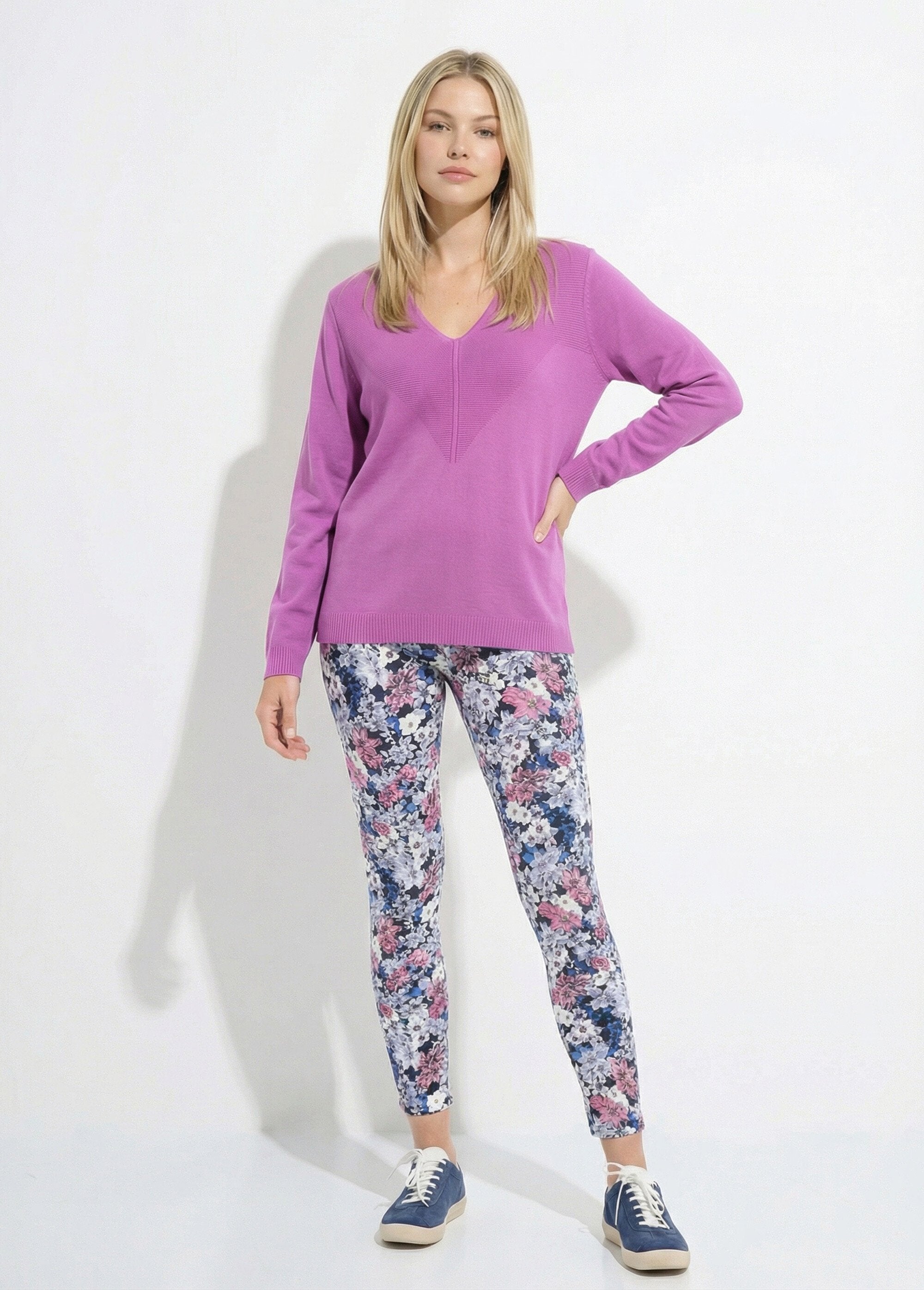 Pull_fin_col_V_manches_longues_Magenta_SF1_slim