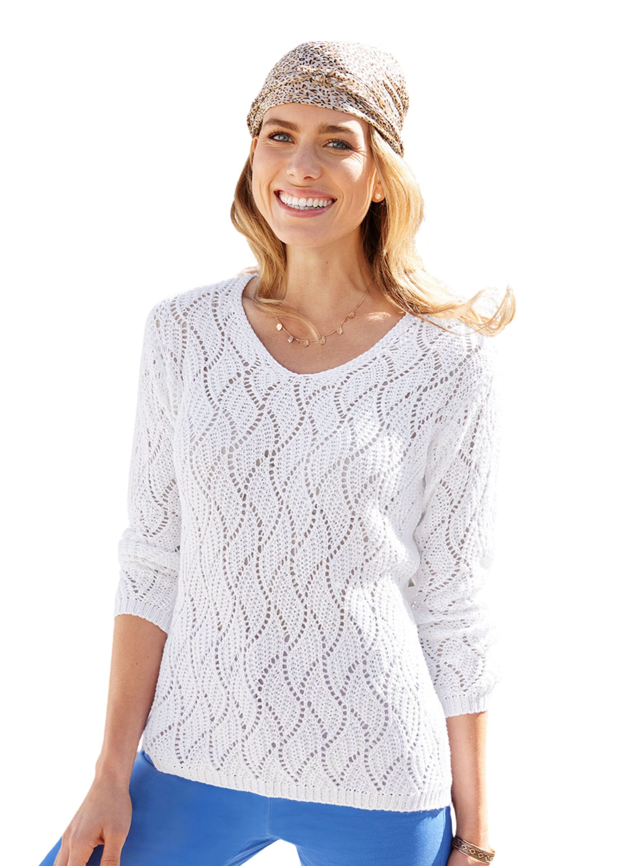 Openwork_fancy_knit_V-neck_sweater_White_FA1_slim