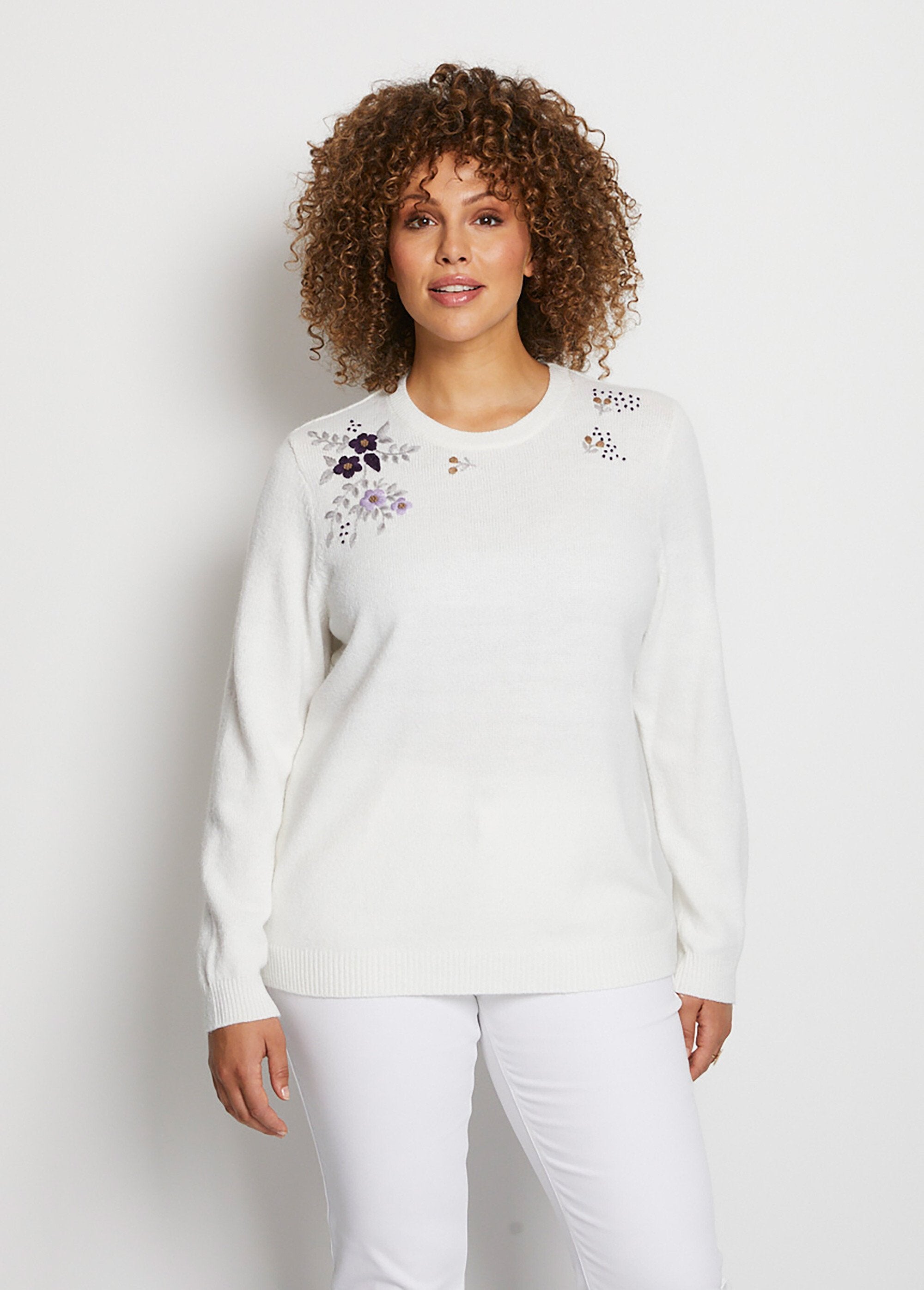 Soft_plain_embroidered_round_neck_long_sleeve_sweater_Ecru_FA1_curvy