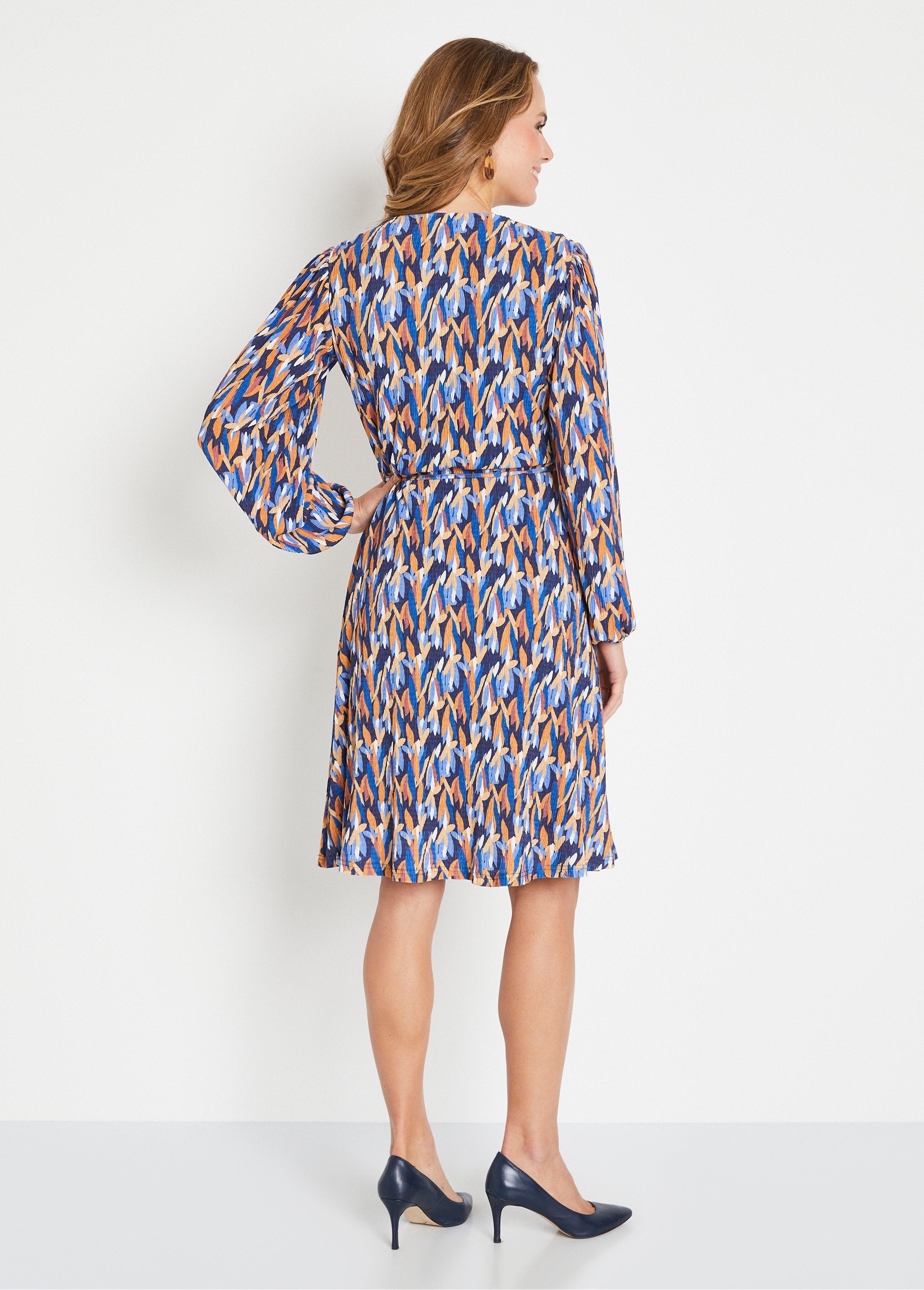 Foliage_print_short_wrap_dress_Blue_and_brown_DO1_slim