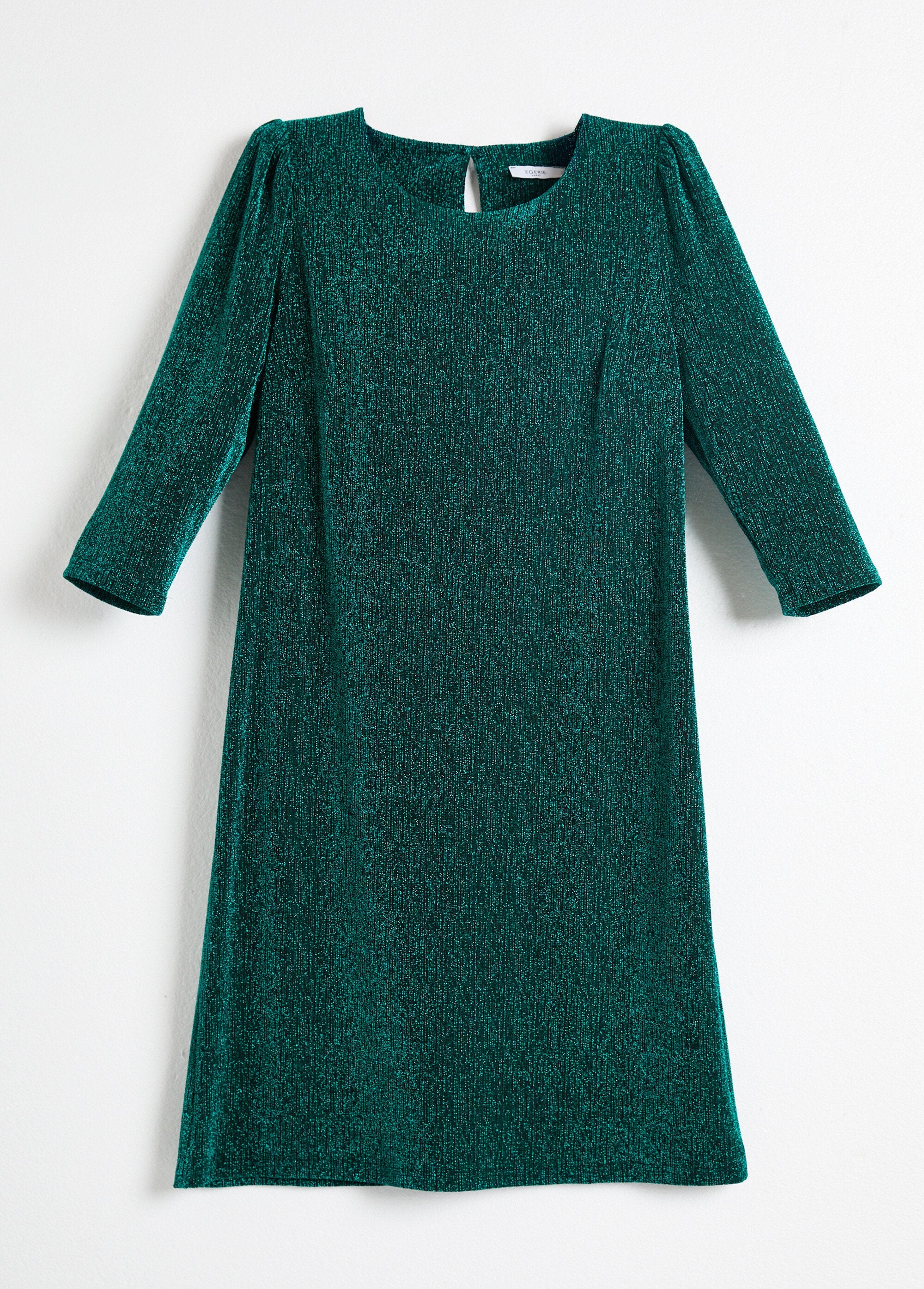 Short_straight_dress_in_shiny_metallic_knit_Green_AP1_slim