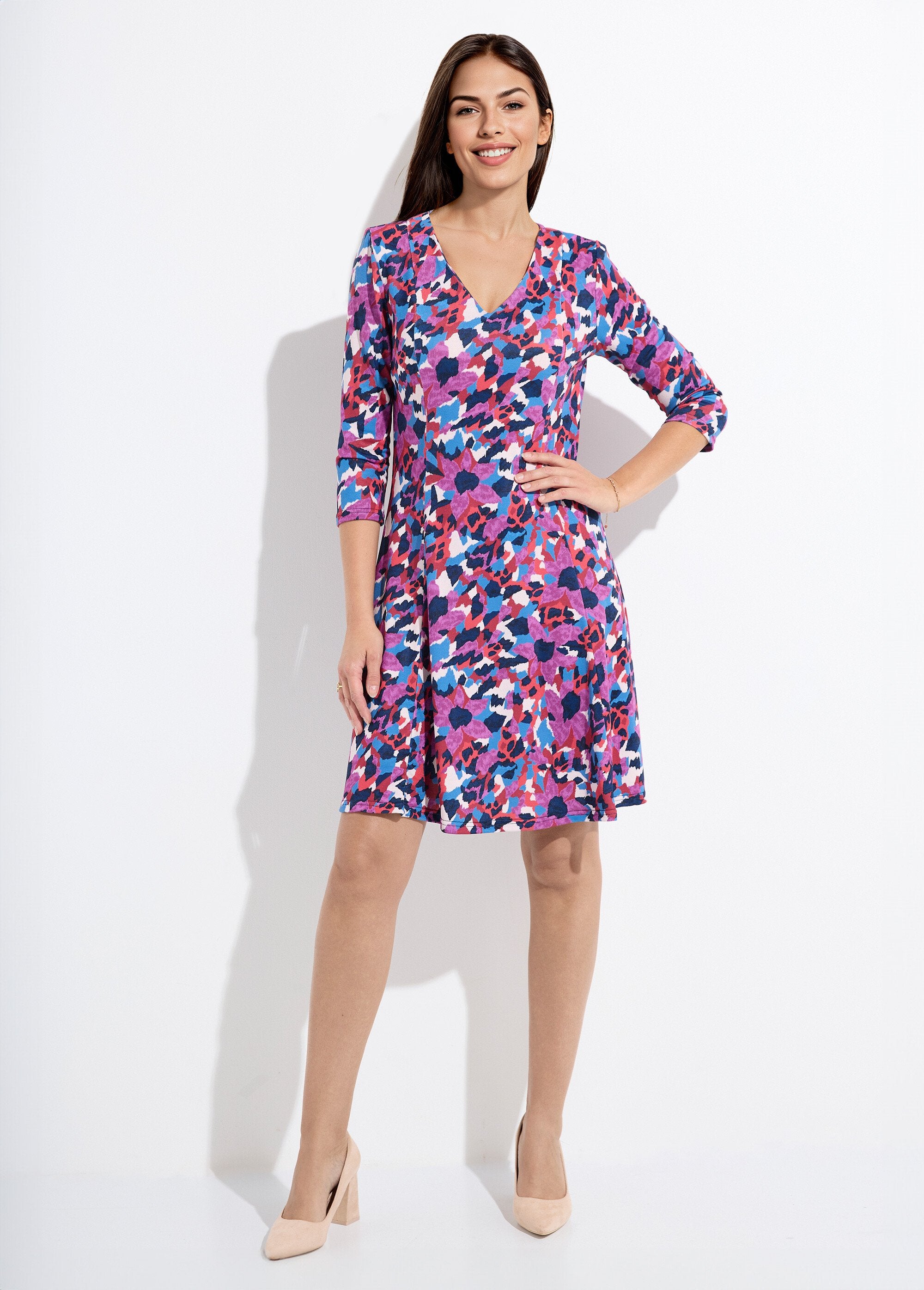 Short_straight_warm_printed_dress_Blue_print_FA1_slim