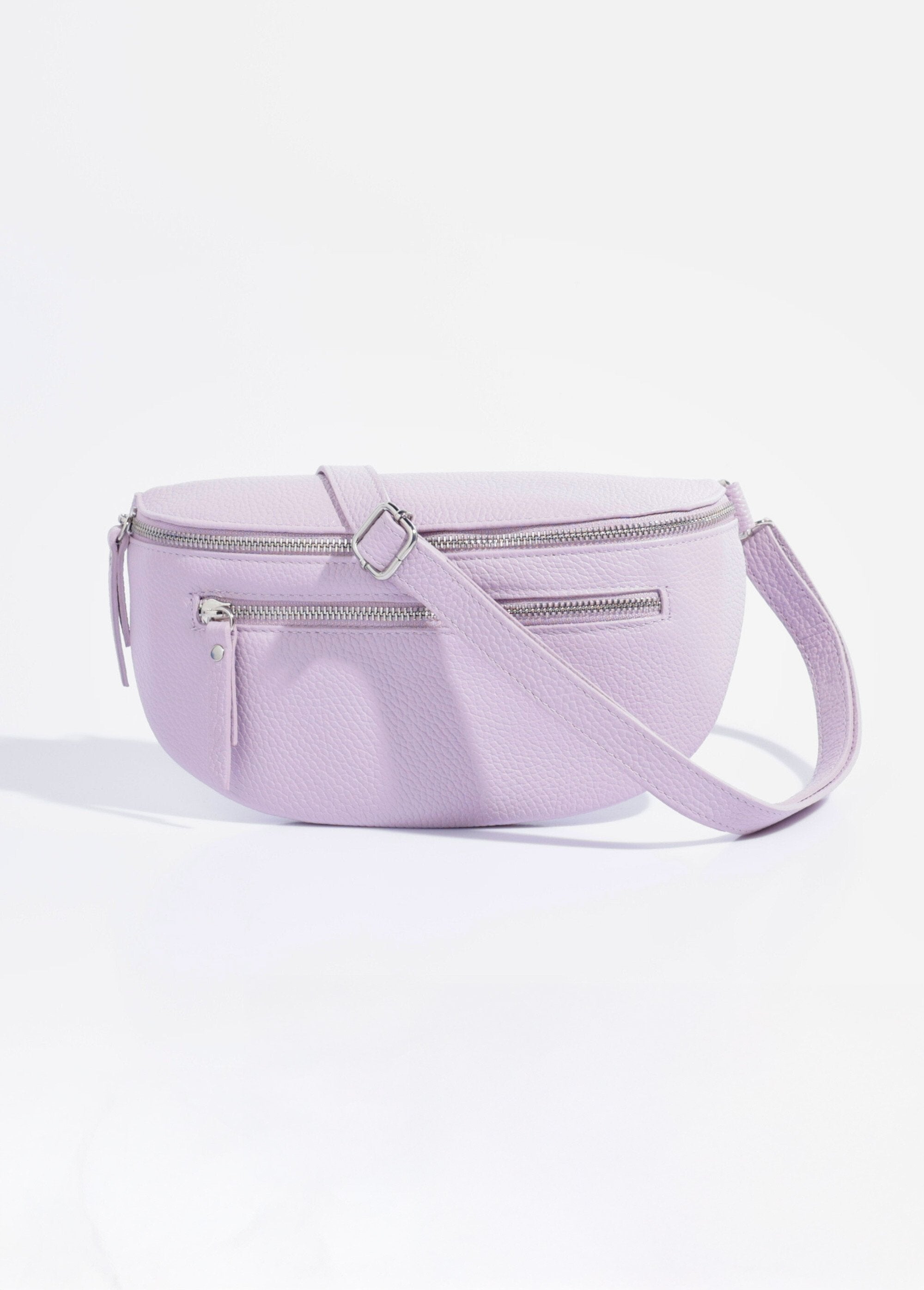 Double_zip_leather_fanny_pack_Light_purple_FA1_slim