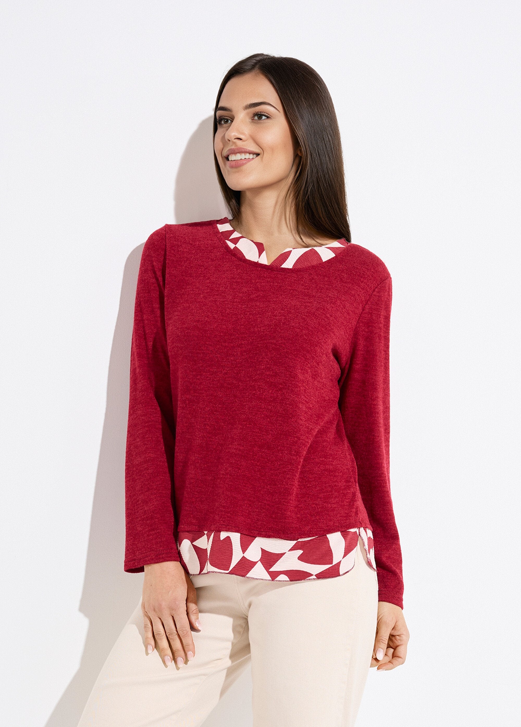 Warm_2-in-1_effect_long-sleeved_T-shirt_Bordeaux_FA1_slim