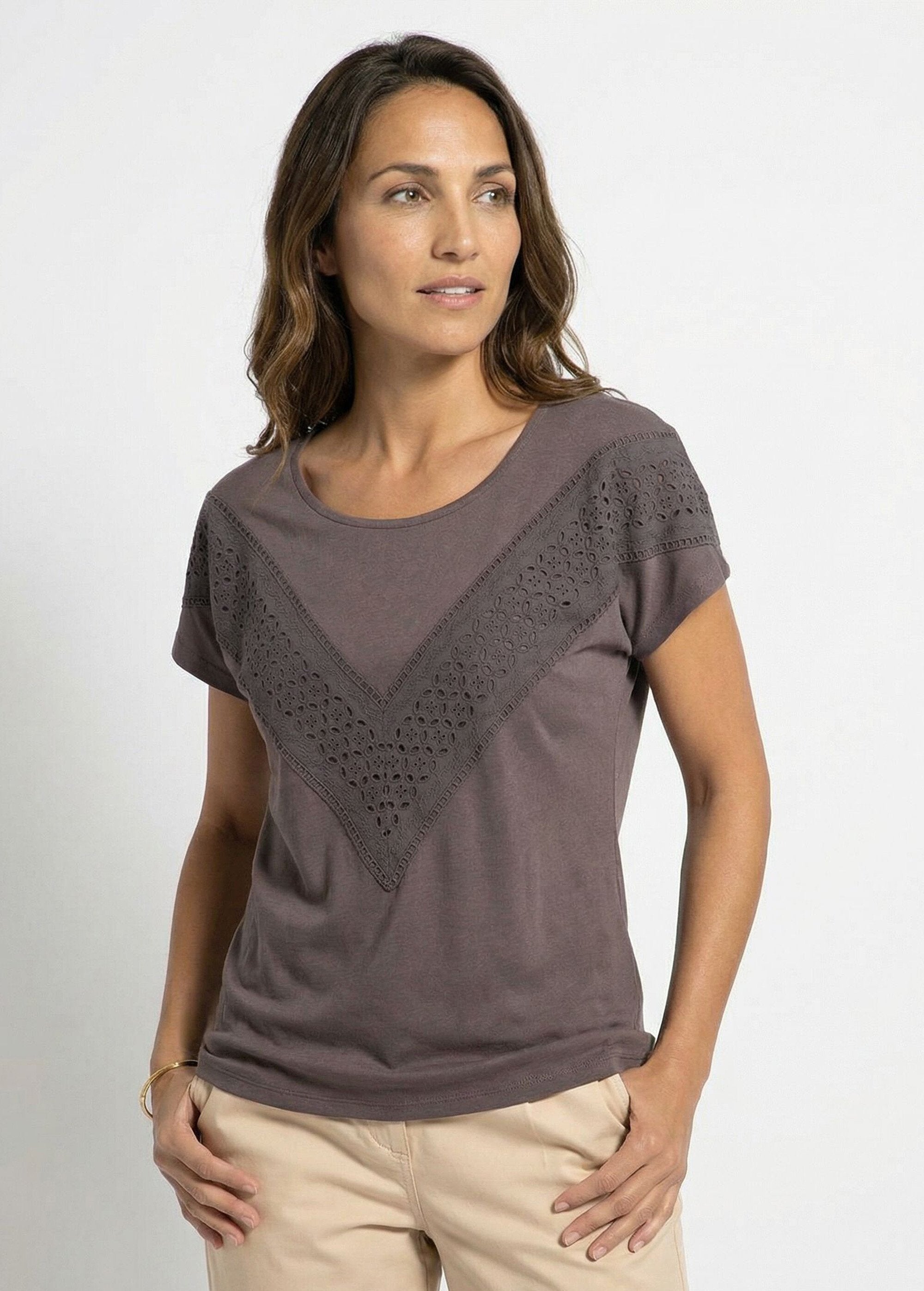 T-shirt_uni_col_rond_dentelle_manches_kimono_Chocolat_FA1_slim