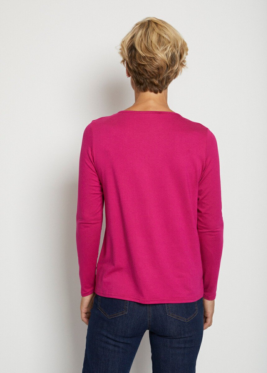 Short_lace_V-neck_long-sleeved_t-shirt_Fuchsia_DO1_slim