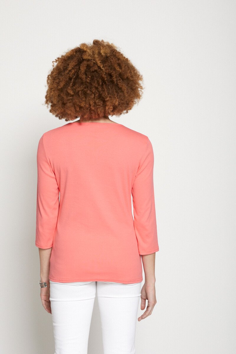 Fancy_studded_3/4_sleeve_t-shirt_Coral_DO1_slim